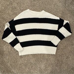 a new day Black and White Striped Sweater